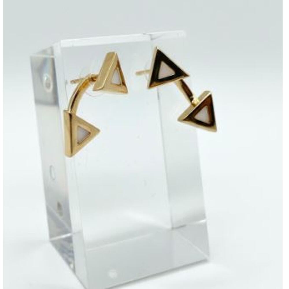 Banana Republic Women's Gold Opal Triangle Two Way Arch Earrings NWT 50